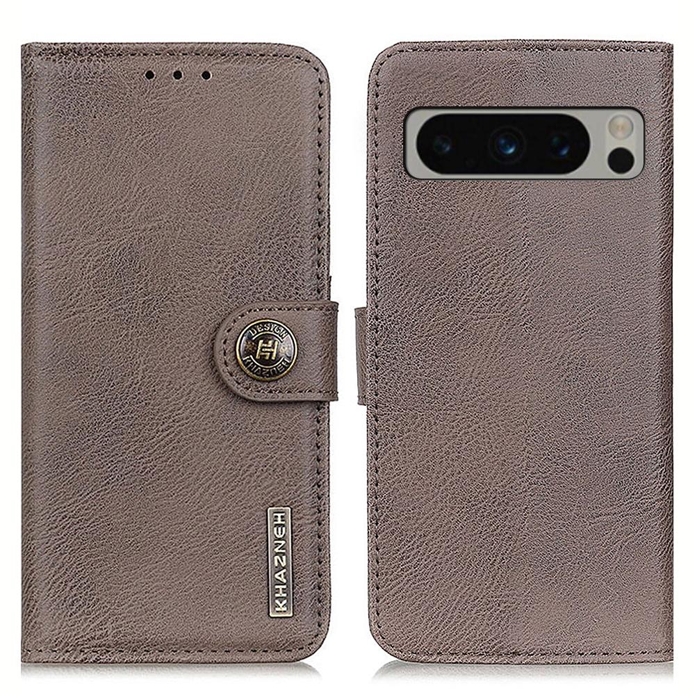 KHAZNEH for Google Pixel 8 Pro Wallet Stand Leather Phone Case Cowhide Texture Phone Cover