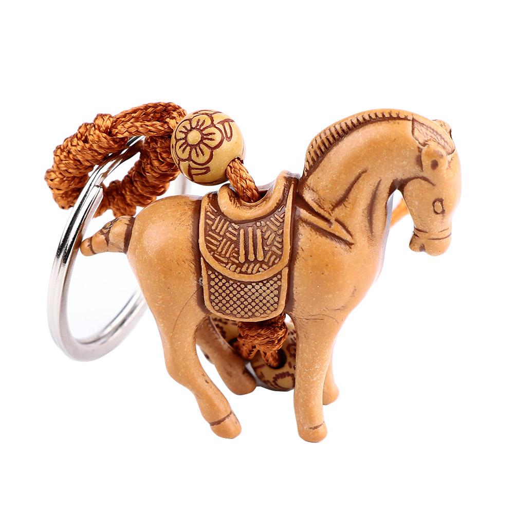 Accessorites Pendant Gift Wooden Carving Horse Elephant Keychain