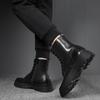 Модные мужские повседневные сценические ночные клубные платья на платформе черные осенне-зимние туфли ковбойские оригинальные кожаные ботинки красивые мотоциклетные ботинки