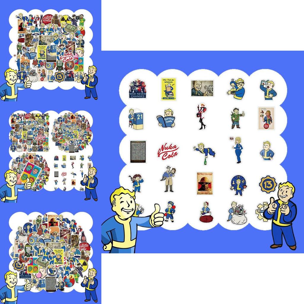 Sheets 50 Fallout Game Graffiti Stickers Luggage Laptop Diy Not Adhesive