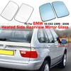 Боковое зеркало заднего вида с подогревом, противотуманное стекло, зеркальная линза с плоским крылом, подходит для автомобиля BMW X5 E53 1999-2006 гг.