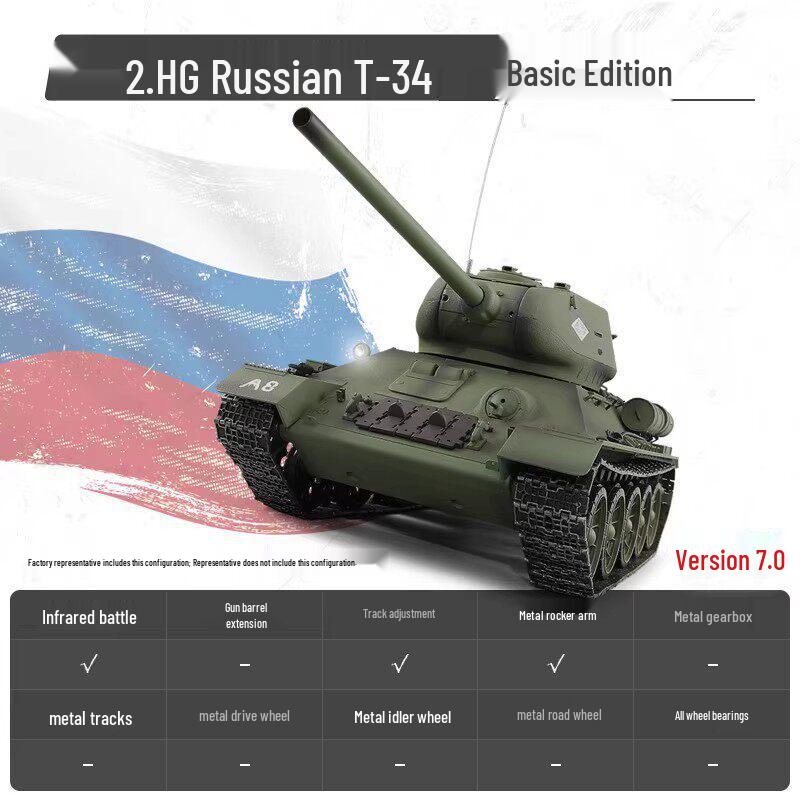Советский основной боевой танк Т-34/85 ИК-боевая модель на радиоуправлении, масштаб 1/16