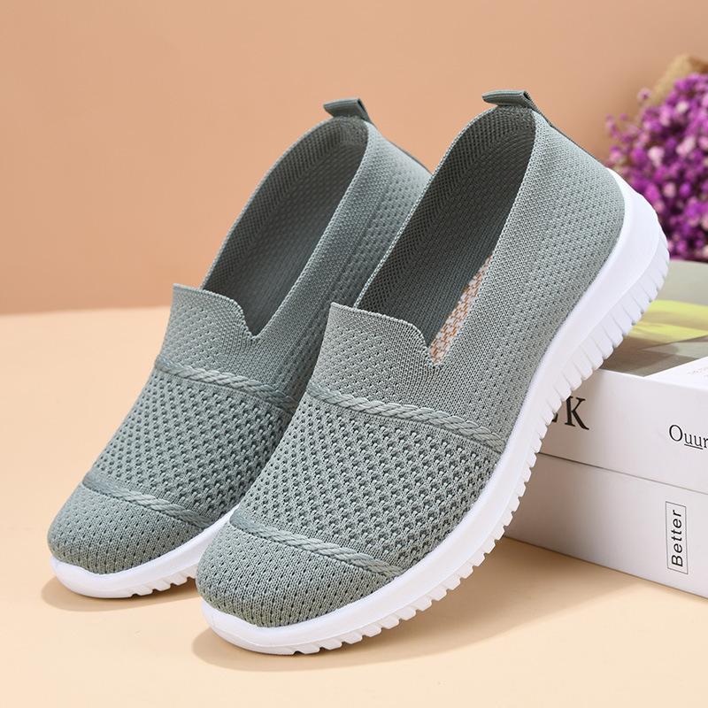 Women's New Oversized Breathable Fly Woven Shoes, Flat Work Shoes, Mesh Shoes, Women's Casual Single Shoes