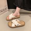 Thick-soled Cross-toed Shoes for Women's Summer Wear 2025 New Fashion Casual Versatile Comfortable Soft-soled Sandals