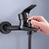 Black Shower Faucets Zinc Alloy Wall Mounted Hot Cold Water Dual Spout Mixer Tap For Bathroom Splitter Bath Shower Basin