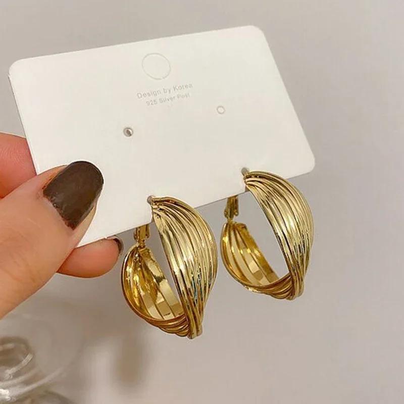 Женские серьги-кольца большого размера нового стиля, гладкие, изысканные, для женщин, для девушек, свадебные, для вечеринок, ювелирные изделия, Boucle D’oreille