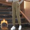 Bear Sweatpants Women's Autumn and Winter Fleece Thickened High-waisted Casual Pants, Thin Thermal Pants