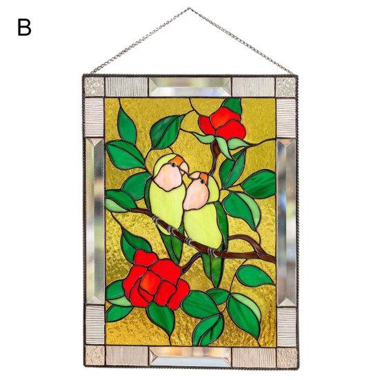 Yousheng Bird Настенная художественная подвеска для украшения дома широко использует витражные акриловые оконные завесы Товары для дома