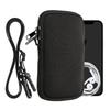 Smartphone Shoulder Large Fits Smartphones Neoprene Neck Strap Protective Black Bag, - 6.5" - Case,