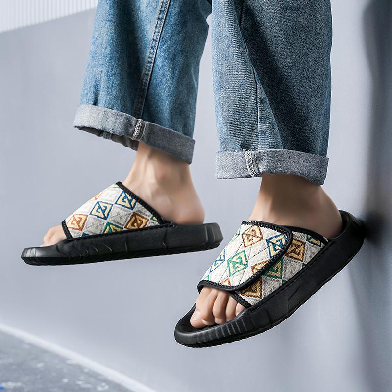 Мужские повседневные тапочки, летние, прохладные, EVA, мягкая подошва для отдыха на открытом воздухе, нескользящая, дышащая, пляжная обувь, модные, молодежные, универсальные, прогулочные сандалии