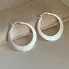 925 Sterling Silver Earrings For Women Trendy Geometric Big Round Earring Jewelry Prevent Allergy Party Gift Accessories