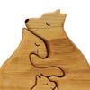 Wooden Bear Family Art Puzzle Wooden Bear Sculptures for Christmas