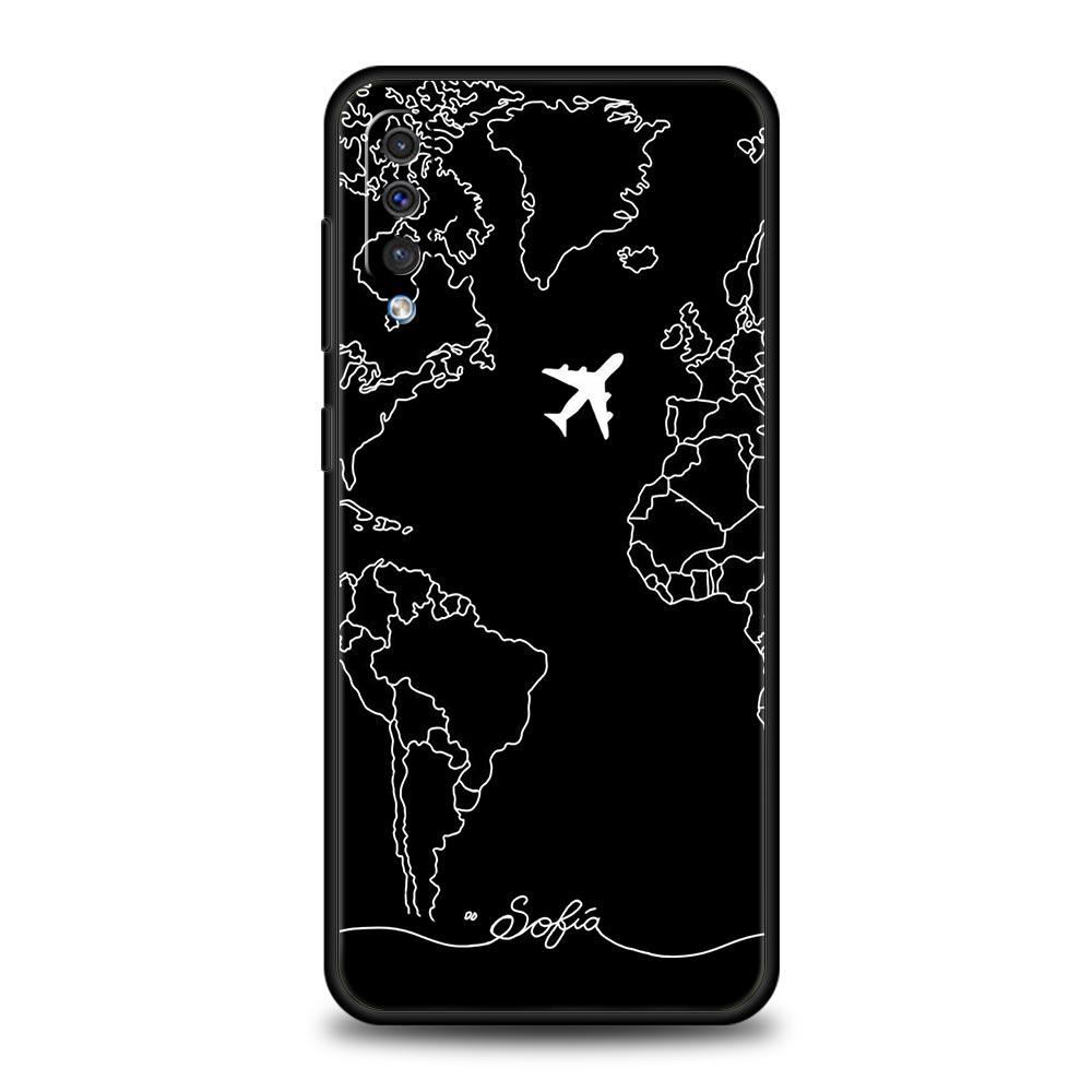Чехол для телефона с картой мира и картой мира для Samsung A52 A14 A50 A70 A10 A30 A40 A20S A20E A02S A12 A22 A34 A42 A32 5G A54 A04s