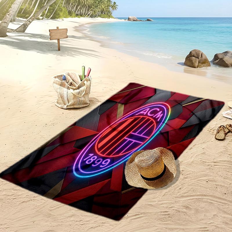 Пляжное полотенце с принтом AC Milan, быстросохнущее, мягкое, портативное, большое, прямоугольное, пляжное покрывало для путешествий, бассейна