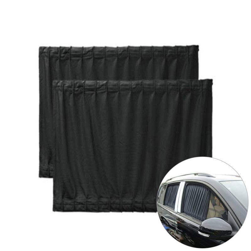 2pcs Car UV Protection Sun Shade Curtains Sides Window Visor Mesh Cover Shield