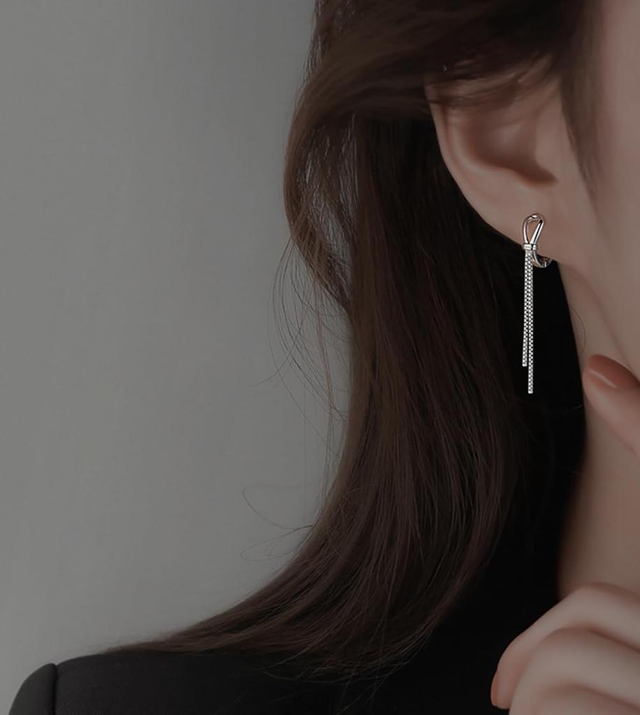 Серьги-кольца SLUYNZ из стерлингового серебра 925 пробы с кисточками для женщин, подростков, девочек, серьги-кольца с цепочкой