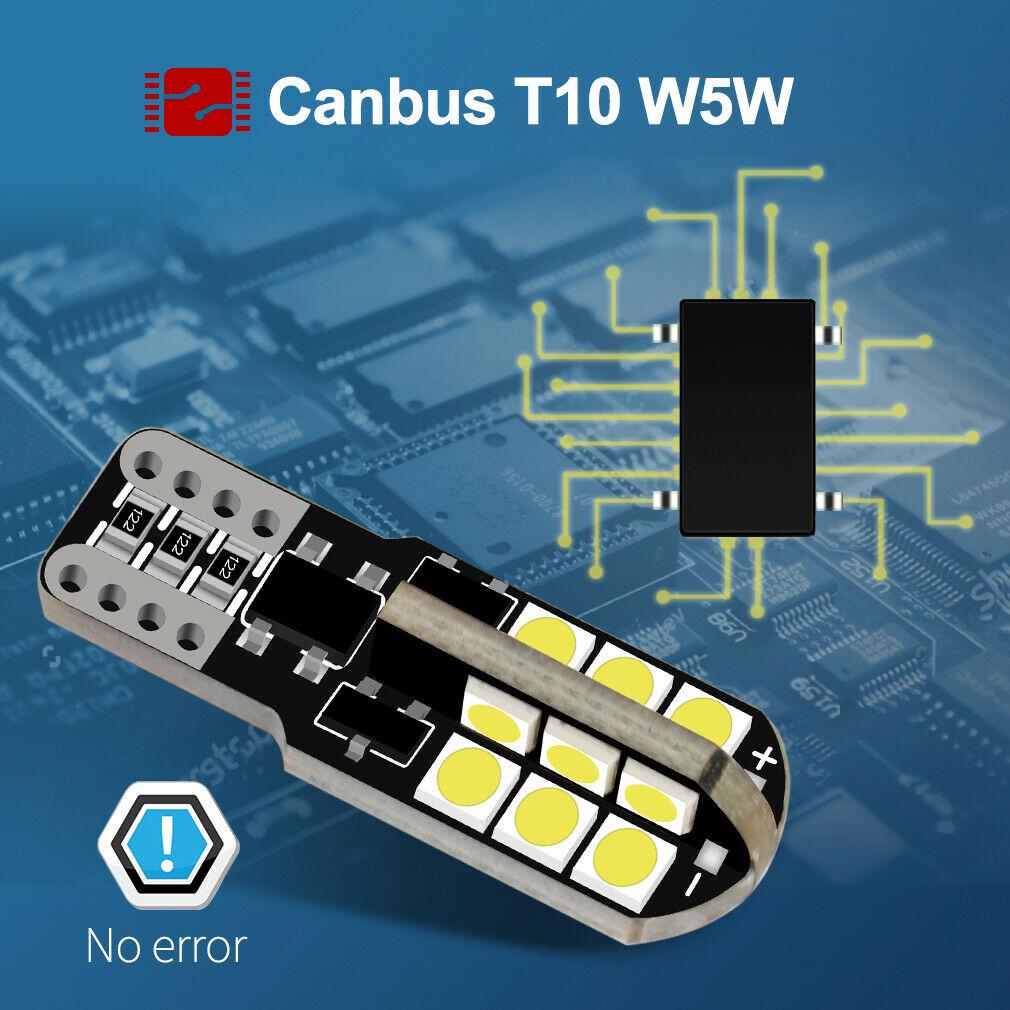 6Pcs T10 Led Canbus W5W Led Bulbs WY5W 168194 Error Free Car Interior Lights Купол номерной знак габаритный фонарь 6000K Белый 12V