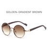 Vintage Round Sunglasses Steampunk Fashion Classic Gradient Eyewear Outdoor Punk Trendy Luxury Brand Design Metal Sun Glasses