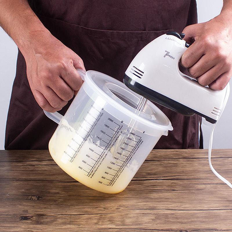 1 шт. 2,5 л большая емкость для выпечки мерный стакан весы кухонная миска для смешивания с крышкой