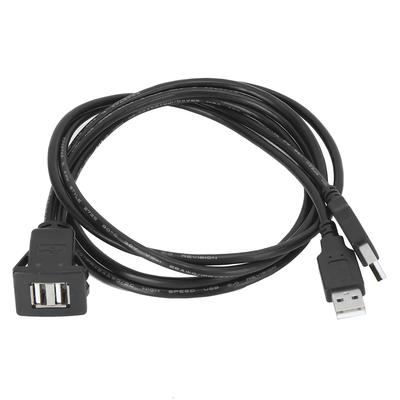 USB 2.0 Удлинительный Кабель Двойной Интерфейс Водонепроницаемый Автомобильный Передача Данных Панель Приборов Адаптер Шнур