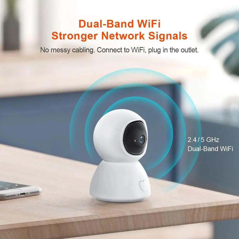 4-мегапиксельная 5G-камера Wi-Fi Smart Cloud Wi-Fi IP-камера для внутреннего использования с автоматическим отслеживанием и функцией вызова одной кнопкой, камера для детей
