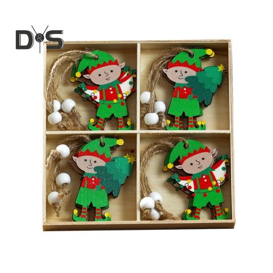 12 шт. рождественские подвесные украшения деревянные пряничные человечки гномы подвеска для рождественской елки украшения для дома кухни праздничные принадлежности для вечеринок