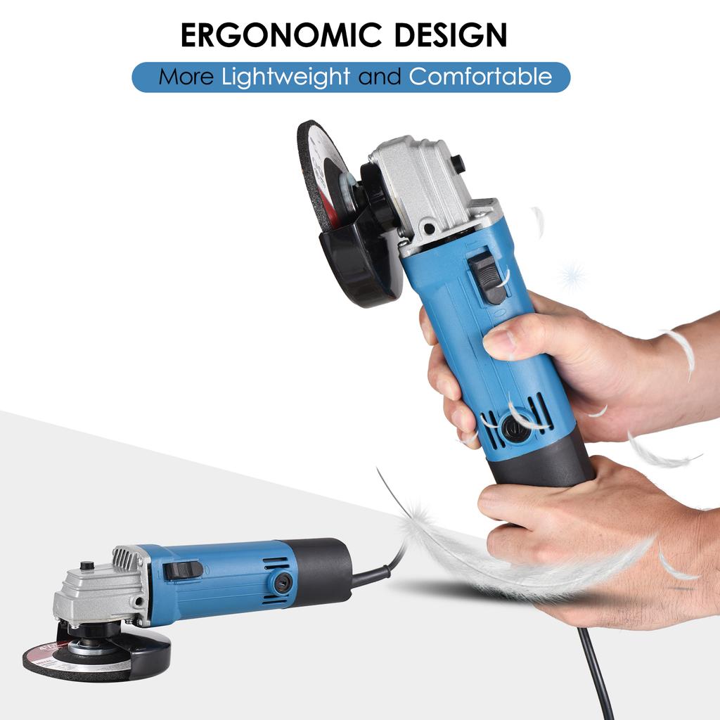 Угловая шлифовальная машина, 4,2 А, 500 Вт, электрическая шлифовальная машина 4-1/2 дюйма / 5 дюймов, электроинструменты со шлифовальными кругами, режущие