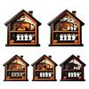 Halloween Wooden Table Sign Ghost Skeleton Block Spooky House Shape Sign Rustic Farmhouse