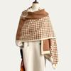 School season imitation cashmere scarf female relaxation thousand bird grid checkerboard jacquard student red shawl