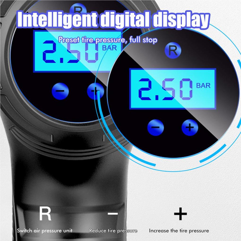 Портативный ручной беспроводной автомобильный воздушный компрессор 120 Вт цифровой автомобильный воздушный насос насос для накачивания шин для мотоциклов автомобилей велосипедов
