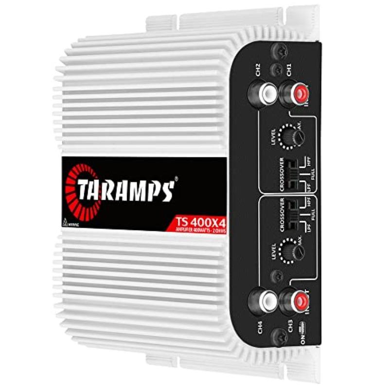 Taramps TS 400x4 400 Вт RMS 4 канала Полнодиапазонный автомобильный аудиоусилитель с 2 мостовыми каналами RCA-вход Класс D Высокая выходная мощность