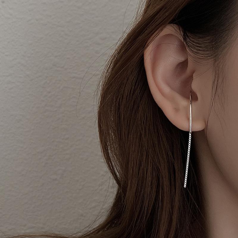 Серьги с бахромой из цепочек «Холодный ветер», Простые новые серьги на начало весны, Поштучная доставка от производителя