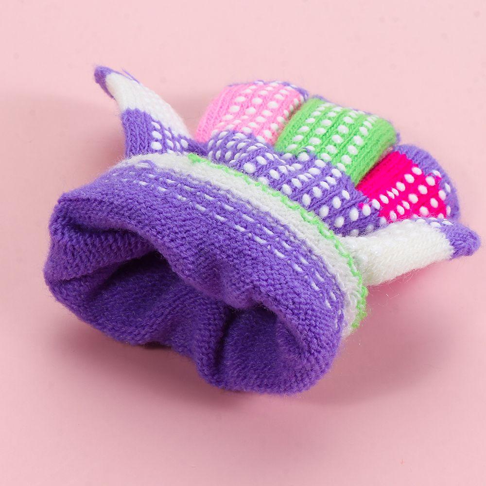 Детские аксессуары Акрил для детей Противоскользящие варежки с закрытыми пальцами Зимние перчатки Вязаные перчатки