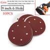 Heavy Duty Sandpaper, 9Inch 225mm, 6 Holes, for Wood, Metal, and Surfaces