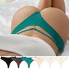 Sexy Women's Seamless Ice Silk T-pants One-piece Sports Yoga Underwear Large Size Metal Ring Women's T-shaped Underwear