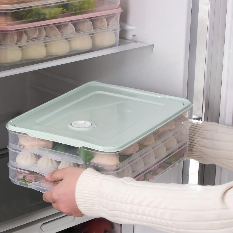 Машина для формовки пельменей Домашняя Пищевой класс Пельмени, Хаотичная заморозка Холодильник, Хранение для сохранения яиц Многослойный с крышкой