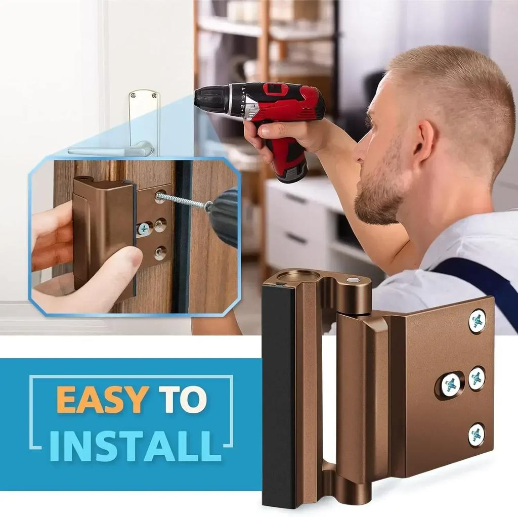 Усиленный замок для двери безопасности дома - замок для безопасной спальни, выдерживающий нагрузку 800 фунтов, замок с засовом для безопасности детей