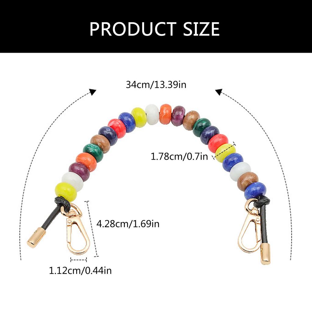 Яркая цепочка для сумки из бусин, регулируемая длина, резиновый ремешок для сумки, заменяемый ремешок для сумочки, женская цепочка для кошелька