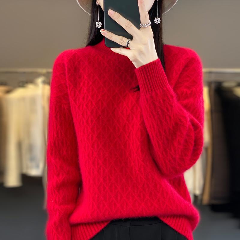 Женский кашемировый свитер Qinghe кашемир 30% кашемир 70% шерсть теплый и модный универсальный осенне-зимний