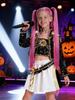 Costume for Girls Kids Stars Vocal Rumi Cosplay Stage Outfits Idol Singers Three Piece Set Trend Style Halloween Party