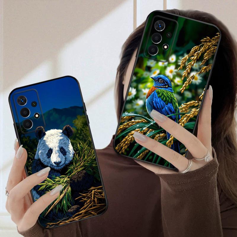 Милый тигр и птица Для Samsung A03 Core A04 05 06 12 14 15 16 22 23 Galaxy 25 26 4G 34 35 52 53 56 71 73 90 5G мягкий чехол для телефона