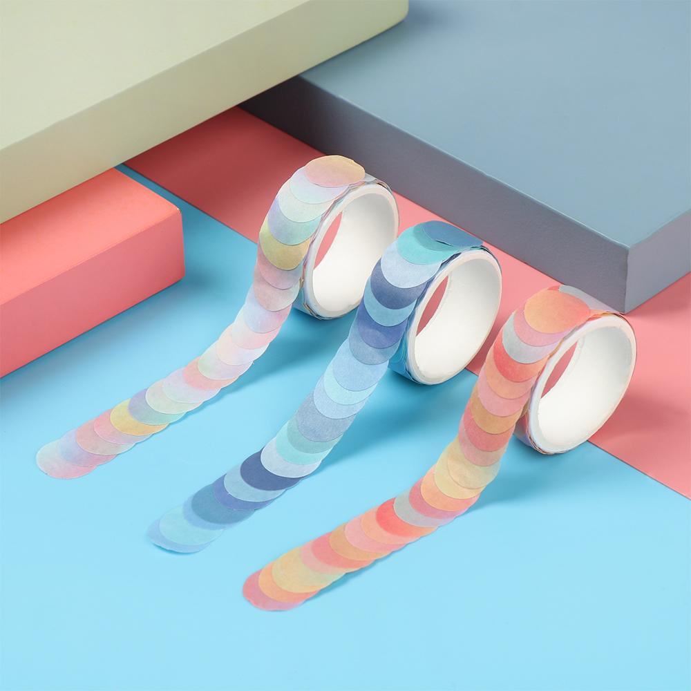 Planner DIY Stationery Adhesive Tape Colorful Dots Washi Tapes Round Stickers Label Masking tape