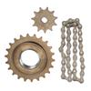 Комплект звездочек и цепи для электровелосипеда со звездочкой 410 Gold 11T H-образное отверстие, цепью 38 звеньев, кассетой 22T