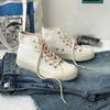 Spring White Shoes Women's Pure White All-Match High-Top Canvas Shoes Ins Trendy Ruian Vulcanized Skate Shoes