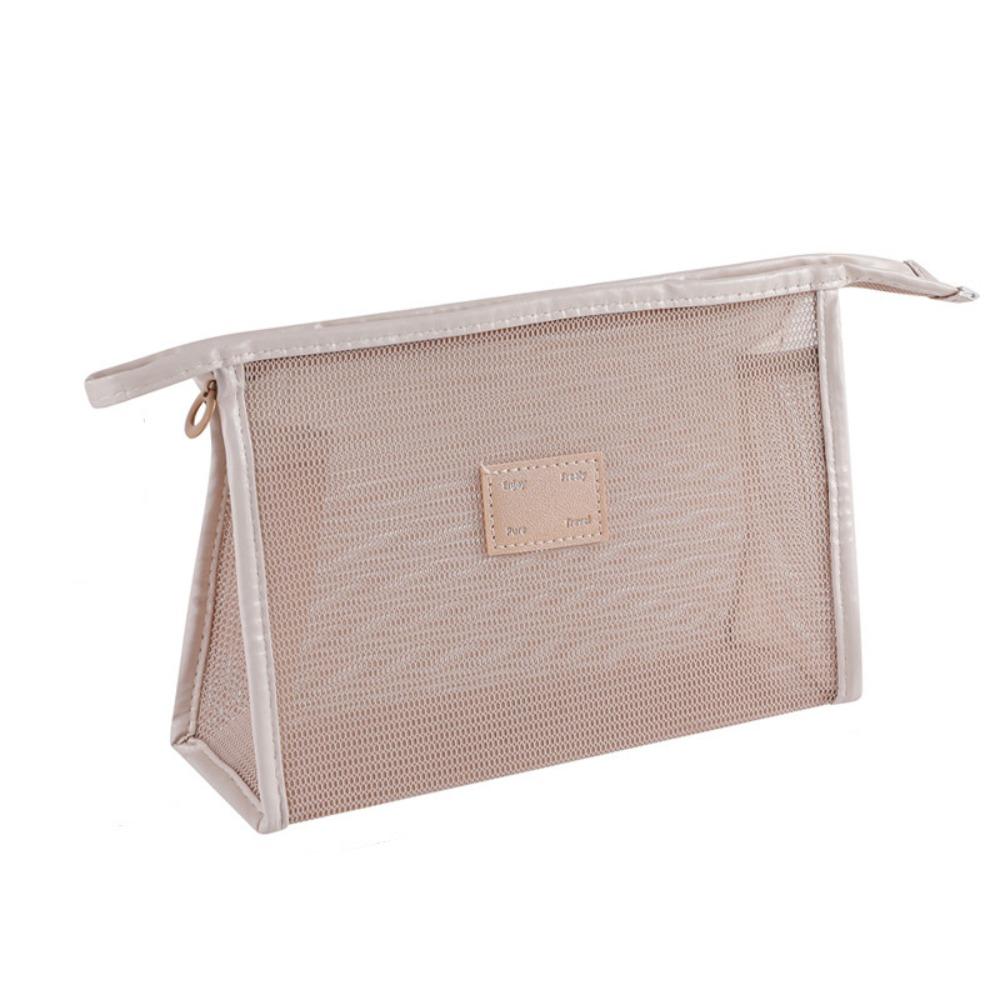 Square Transparent Mesh Cosmetic Bag Lightweight Storage Toiletry Bag  Camping