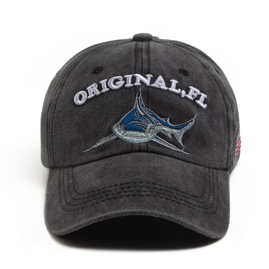 National flag Shark Design Baseball Cap Men Wash Vintage Snapback Travel Visor Sun Hat Women Summer For Outdoor Casual Soft Top