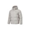 Li Ning Fitness Series Solid Color Zipper Down Jacket Men Jackets Stone-Gray AYMT315-4