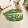 Realistic 3D Leaf Rug Irregular Leaf Shaped Floor Mat Anti Slip Green Leaf Doormat for Bathroom