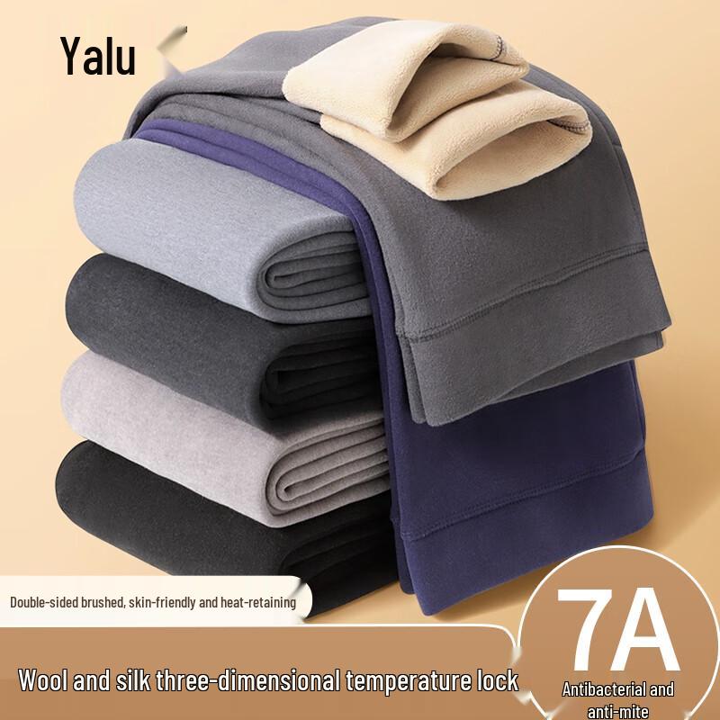 Мужские термобрюки Yalu из шерсти и шелка с наколенниками