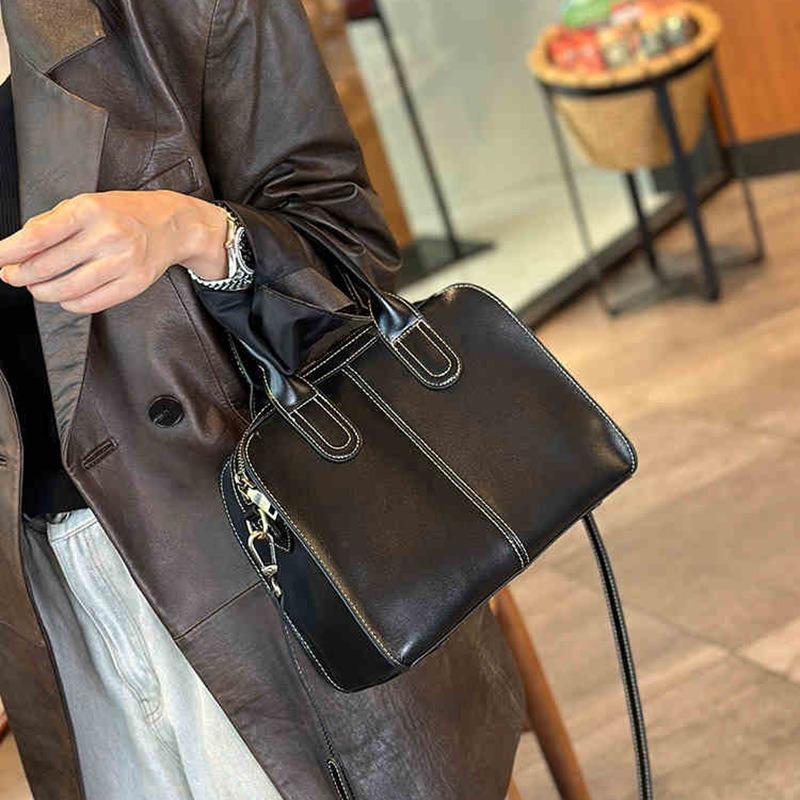 Женская сумка большой вместимости Crossbody Bag Premium Premium Layer Натуральная кожа